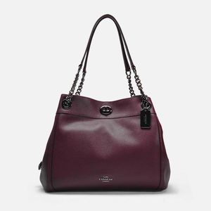 Coach Edie Oxblood Leather bag gunmetal hardware
